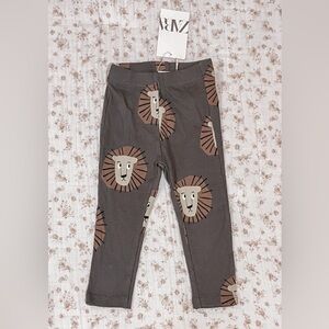NWT Zara Lion Print Leggings Size 1 1/2Y